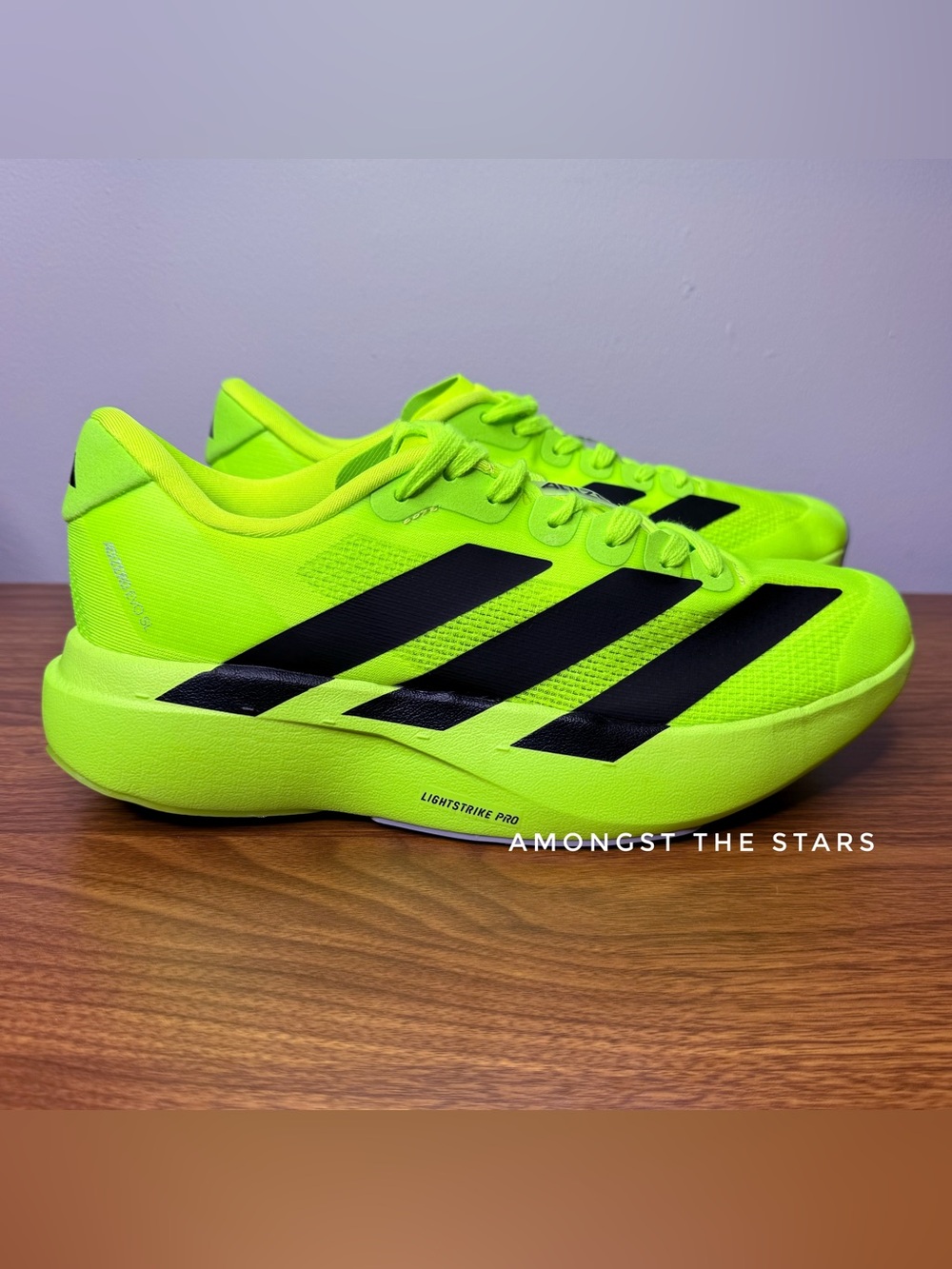 Adidas Adizero Evo SL Lucid Lemon Green, Black & Silver Running Sneakers